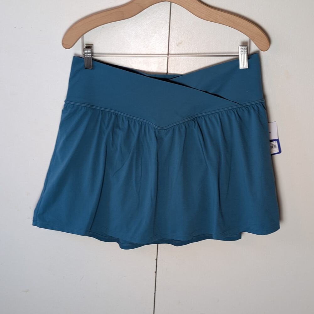 JoyLab High-Rise Crossover Waistband Dark Aqua Skort XL - Picture 15 of 16